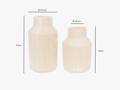 Produktmaße Holzvase KLAVA Produktmaße Holzvase KLAVA