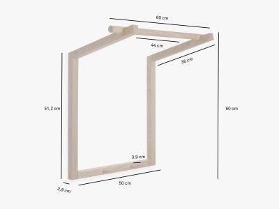 Produktmaße der Wandgarderobe SERVUS