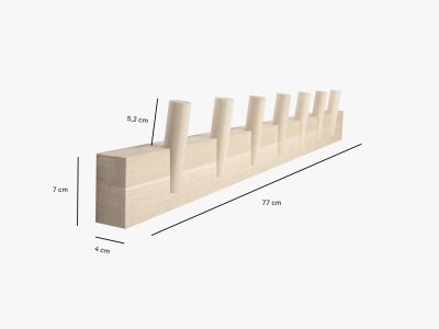 Produktmaße der Garderobenleiste STEQS